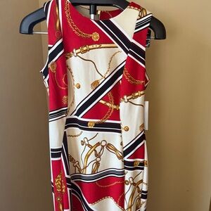 Shelby & Palmer Red and White Chain Print Mini Dress